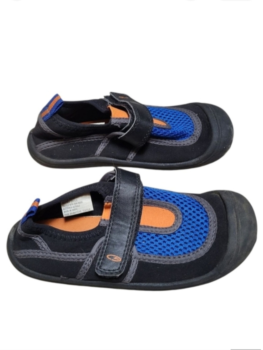 Champion Kids Black and Blue Water Shoes for Outdoor Adventures - Size XL 11/12
